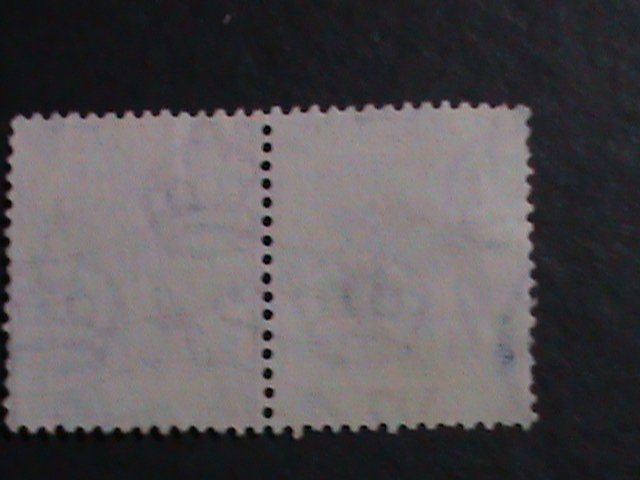 ​HONG KONG-1954 SC#186- 68 YEARS OLD-QUEEN ELIZABETH II USED PAIR-FANCY CANCEL