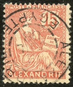 France-Offices in Egypt Scott 22a UFH - 1903 Alexandria Post Office - SCV $1.60