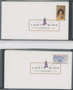 US 4716a-f  Lady Bird Johnson. Each stamp on unaddressed first day of issue (6) cover. Complete set.