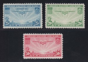 US C20, C21, C22 China Chopper Air Mail Set Mint VF OG LH SCV $23.40