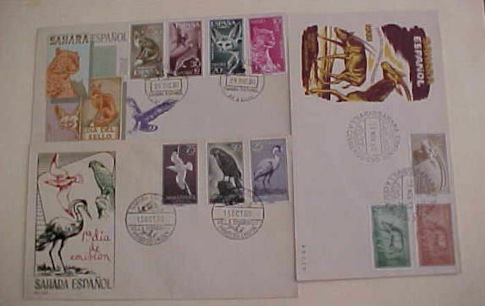 SPAIN IFNI FDC 3 DIFF.  1955-1960  ANIMALS CACHET UNADDRESSED