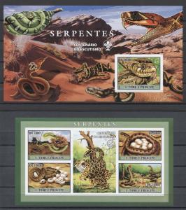 S.Tome & Principe Snakes Serpientes Serpents Schlangen 20...