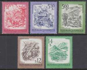 AUSTRIA Sc# 1105-9 MNH FAMOUS LANDMARKS and SITES - HI VALUES ONLY