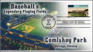 AO-3517, 2001, Baseballs Legendary Playing Fields , Comiskey Park, Add On Cachet