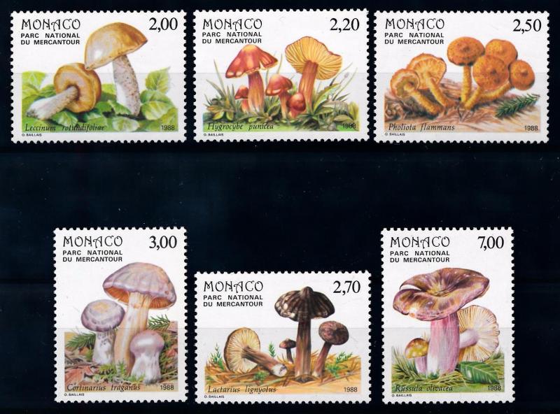 [68939] Monaco 1988 Mushrooms Pilze Champignons MNH