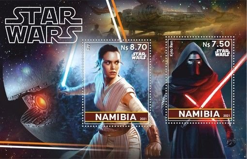 Stamps. Cinema. Space. Star Wars  2021 year 1+1 sheets perforated Namibia