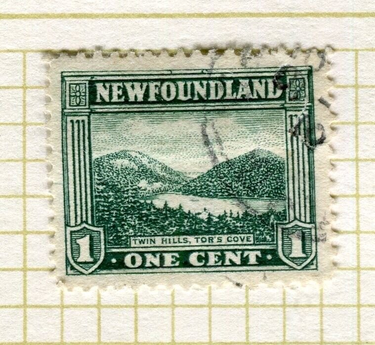 CANADA NEWFOUNDLAND; 1923 early Pictorial issue fine used 1c. value