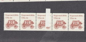PNC5 4c Stagecoach 1 US 2228a Tag Break Plate Number Stamp Rare MNH F-VF