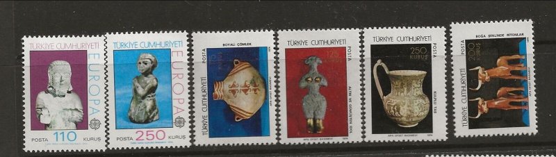 TURKEY Sc 1972-73, 1974-7 MNH issue of 1974 - ART - ARCHEOLOGY - EUROPA CEPT