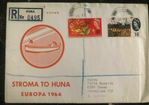 1964 Huna Isle Of Stroma First Day Souvenir Sheet Cover To Germany