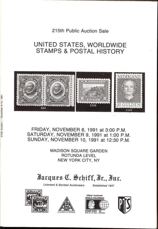 United States, Worldwide Stamps & Postal History, Schiff 215