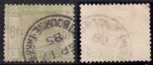 GB 1883 - 84 QV 6d Green used (O & L) SG 194 CV £240 ( A1 )