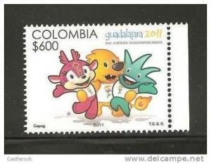 rO) 2011 COLOMBIA, XVI PAN AMERICAN GAMES- GUADALAJARA 2011, FOR 1.,MNH.