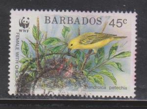 BARBADOS Scott # 797 Used - Bird - Yellow Warbler