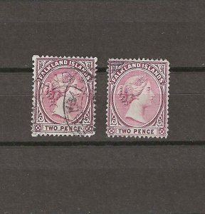 FALKLAND ISLANDS  1891/1902 SG 25, 26 USED Cat £26