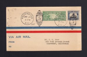 FDC: #C9 1927 20c Map - Air Mail Envelope #1