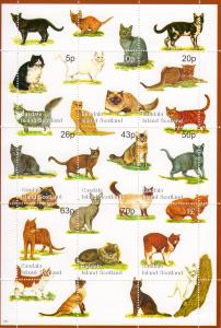 Easdale Island Scotland 1999 DOMESTIC CATS Sheetlet (9) MNH