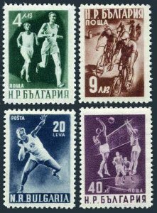Bulgaria 706-709,MNH.Michel 749-752. 1950.Runners,Cycling,Shot put,Volleyball.