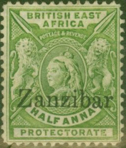 Zanzibar 1896 1/2a Yellow-Green SG41 Fine Unused