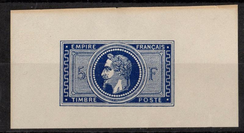 France 37 Yv 33 Fake Trial Color Proof Deep Blue on thick Paper NGI VF 1869