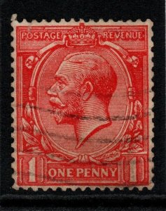 GB SG419var 1924 1d SCARLET Q FOR O(NOT INVERTED Q) USED