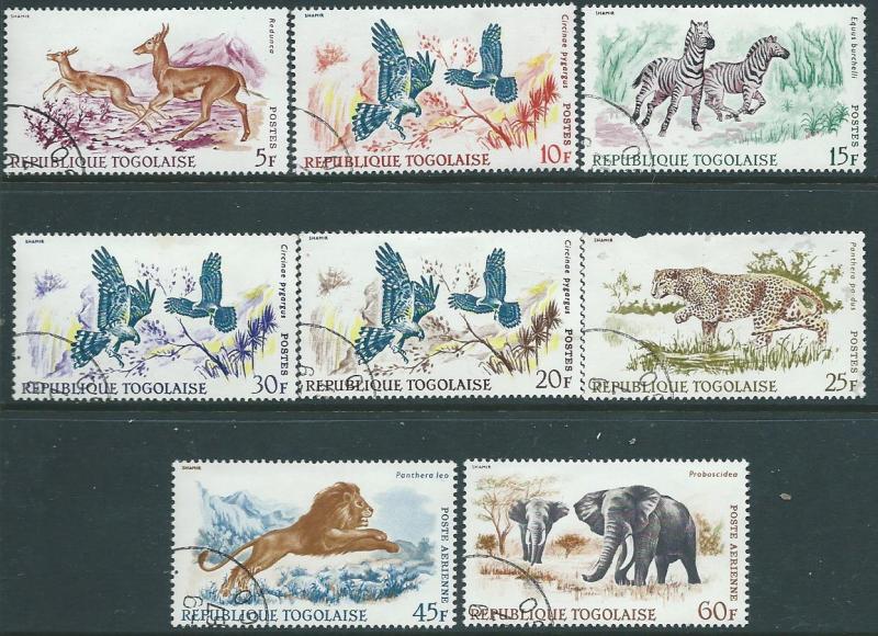 Togo #611-616,C79 - C80 1968 Wildlife (U) CV $2.00