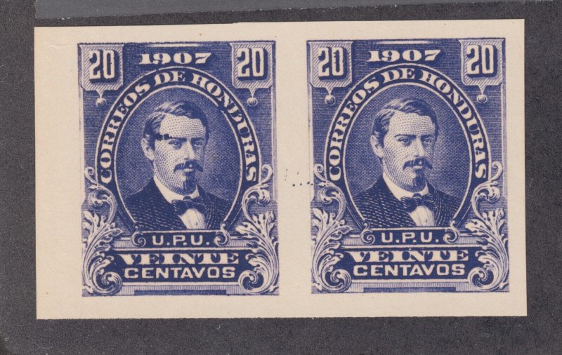 Honduras Sc 124a MNH/MNG. 1907 20c Medina, Choice Imperf Horizontal Pair, VF+