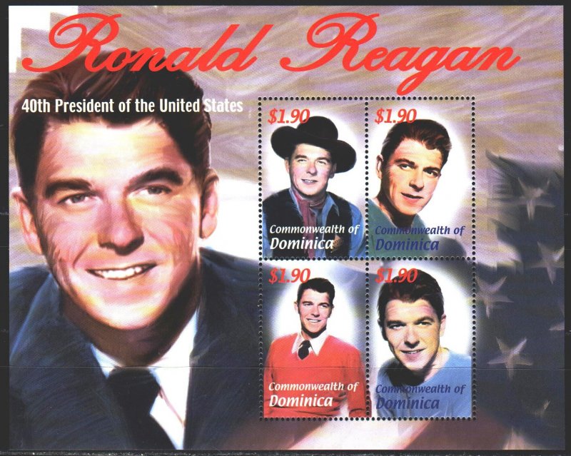 Dominica. 2002. 3395-98. Reagan, US President. MNH.