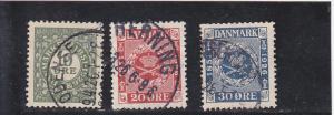 Denmark  Scott#  178-180  Used