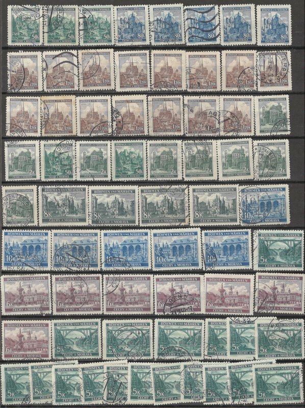 COLLECTION LOT # 4073 GERMANY OCCUPATION IN CZECHOSLOVAKIA #40-7 63 STAMPS 1940