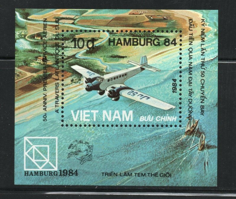 Vietnam, Democratic Republic of  (1984 ) - Scott # 1396, UPU Congress'84, Planes