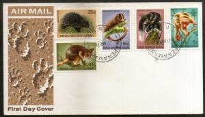 Papua New Guinea 1971 Wildlife Animals Fauna Squirrel Rodent 5v FDC # 12787