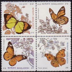 BANGLADESH 1991 - Scott# 383a Butterflies Set of 4 NH