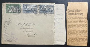 1943 Gibraltar RCAF Field Post Censored Airmail Cover To Canada With Letters