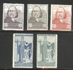 San Marino Scott 84-88 MH* 1924 Garibaldi  set CV$35