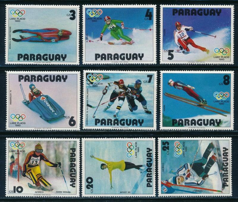 Paraguay- Lake Placid Olympic Games MNH Set #1899-1901 (1980)