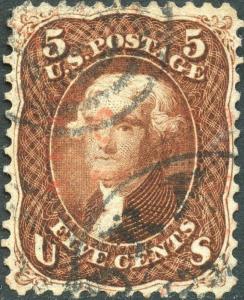 #75 USED; XF+ (APP.) THIN SPOT AT CENTER; RED & BLACK CANCEL CV $560.00 BN7323