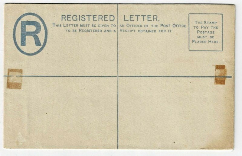 Tobago 1892 2d registry envelope unused