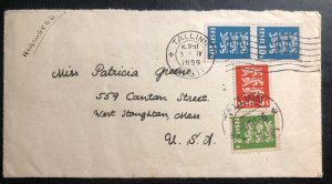 1936 Tallinn Estonia Colorful Cover To Stoughton Ma USA