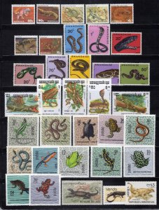 Reptiles Collection MNH Amphibians Frogs Snakes Lizards ZAYIX 0324M0094