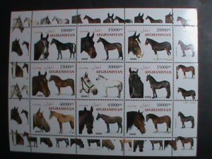 AFGHANISTAN STAMP -2000 WORLD FAMOUS HORSES- MNH SHEET - VERY FINE