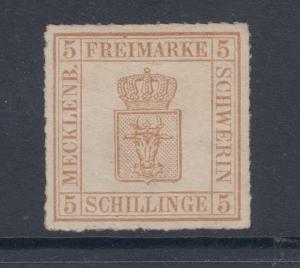 Mecklenburg-Schwerin Sc 8 MLH. 1864 5s rouletted Coat of Arms, VF+