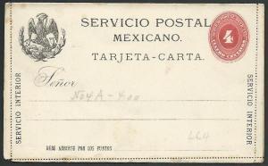 MEXICO Early 4c lettercard unused..........................................66197