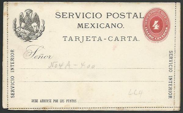 MEXICO Early 4c lettercard unused..........................................66197