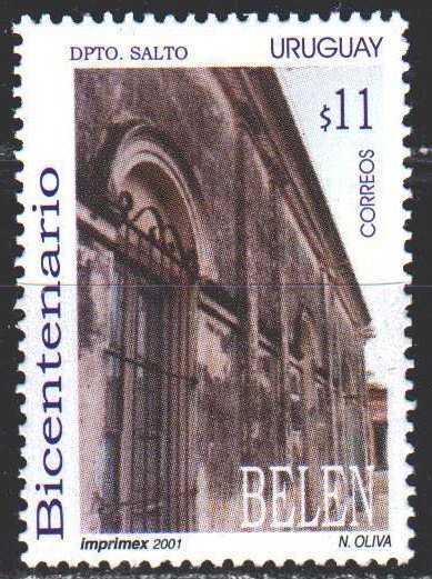 Uruguay. 2001. 2587. Facade of a building in the city of Belen. MNH.