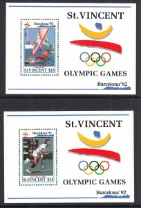 St Vincent 1610-1611 Summer Olympics Souvenir Sheets MNH VF
