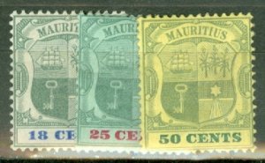 ID: Mauritius 91//111 mint missing 101, 108 CV $135; scan shows only a few