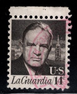 USA Scott 1397 Used LaGuardia 14c stamp