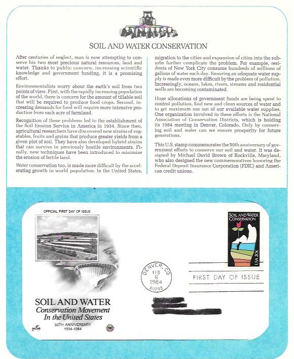 US 2074 FDC  Postal Commemorative Society. Soil & Water Conservation