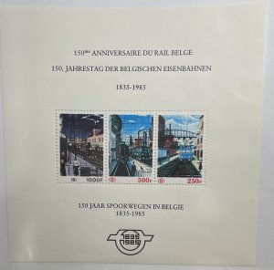 Belgium, 1985, Souv Sheet, VF, MNH, SC Q465 Note